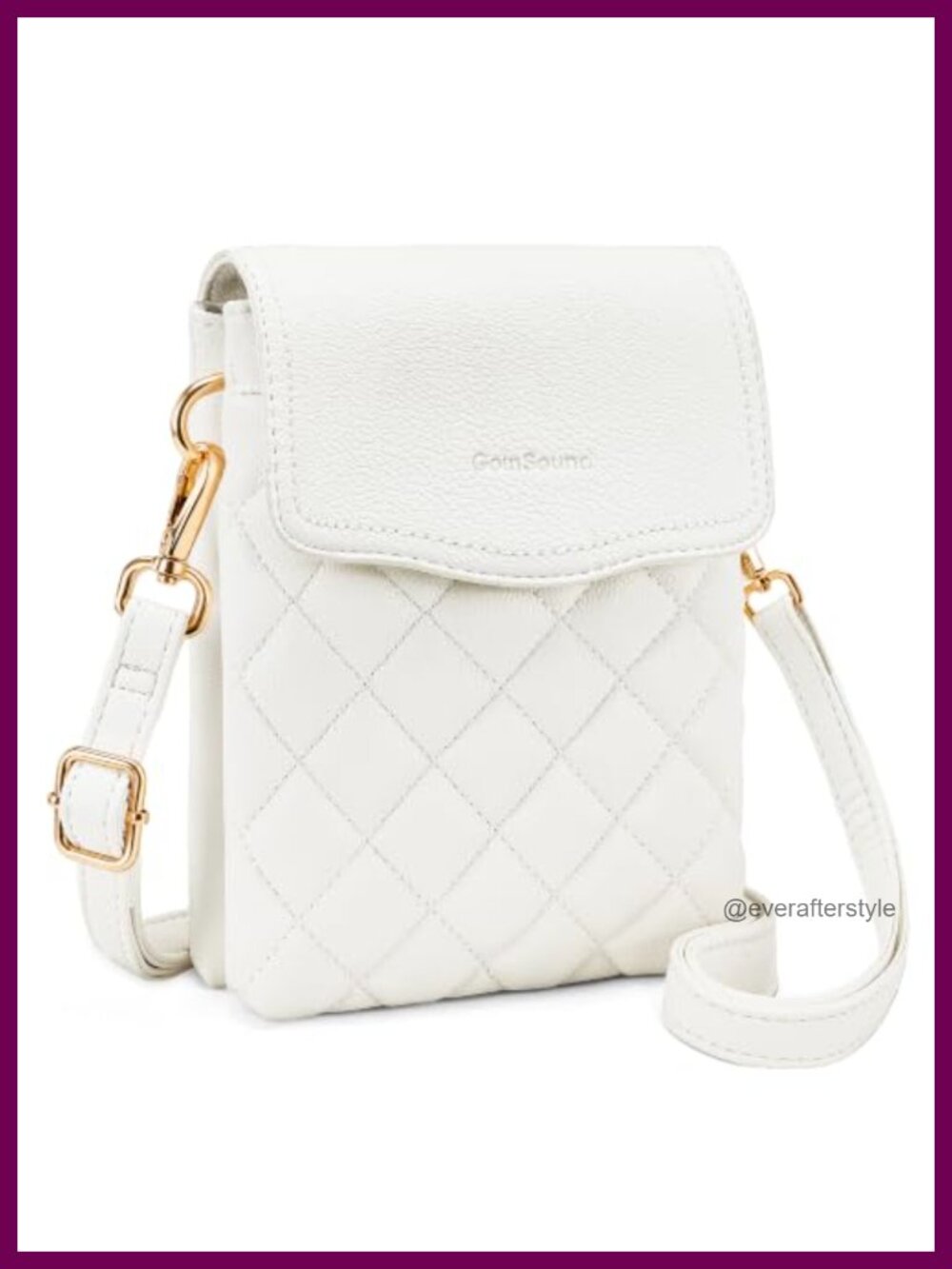 RFID Small Crossbody Bag Quilted Vegan Leather Phone Purse Travel Wallet